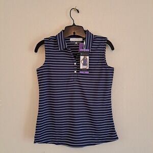 NWT Pebble Beach Women's Sleeveless Polo - Navy, Med 1890511